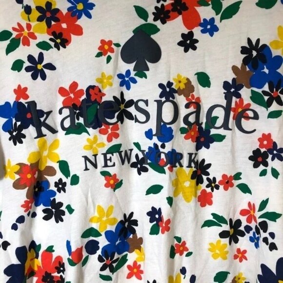 Kate Spade Sailing White Floral Logo Crewneck T-shirt - Picture 7 of 7